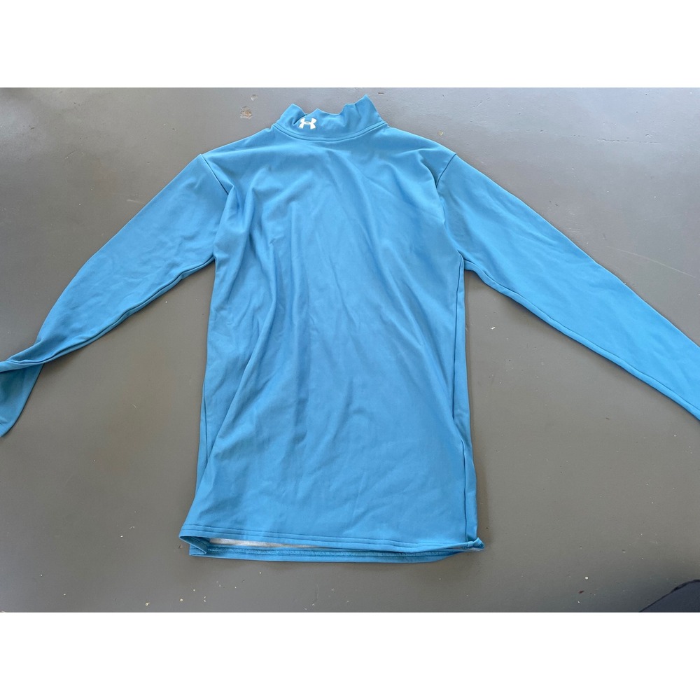 Under Armour ColdGear Mock Neck Long Sleeve Base Layer Shirt Blue XL